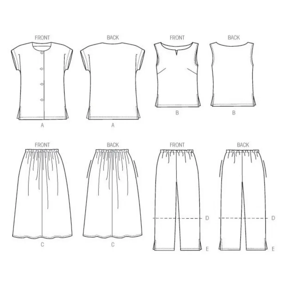 McCalls Sewing Pattern 8159 10883 Shirt Top Skirt‎ Pants Misses Size 18W-24W